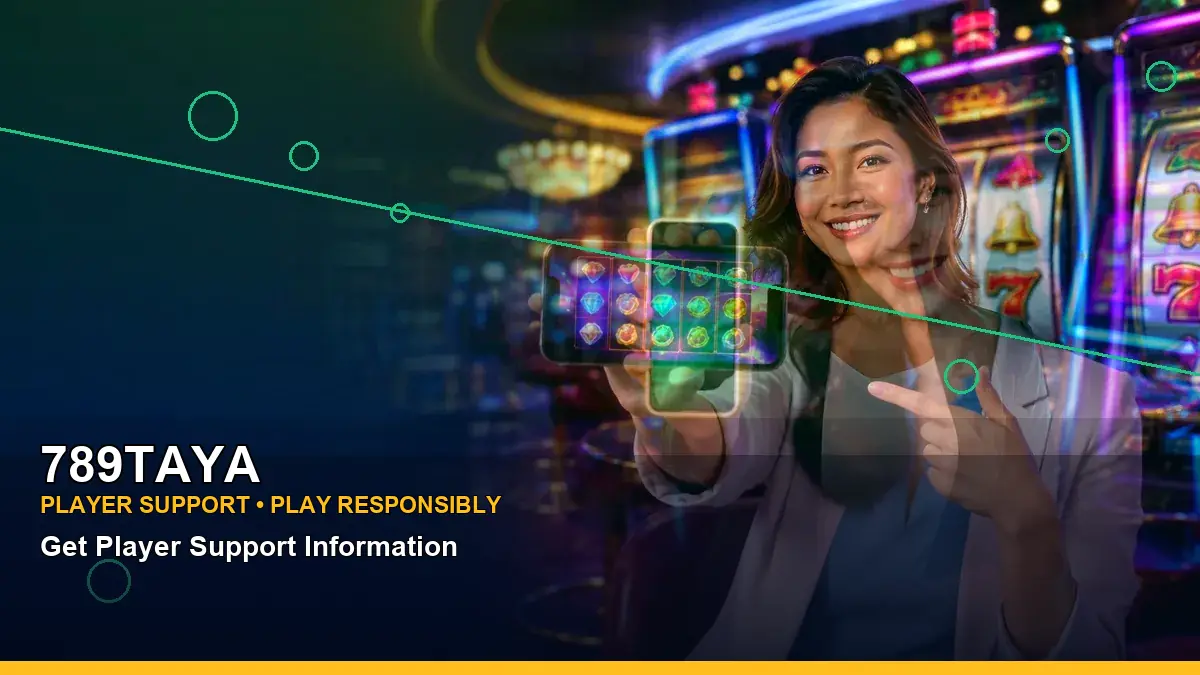 789TAYA first casino deposit and wallet options featuring an adult Filipina casino host with a wide-action composition